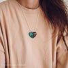 Aurora Borealis | opal pendant [heart] - Wood all Good