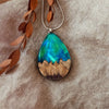 Aurora Borealis | opal pendant [teardrop] - Wood all Good