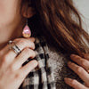 Pink Dream | opal earrings [raindrop] - Wood all Good