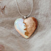 Rainbow Sky | opal pendant [heart] - Wood all Good