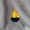 Yellow Flame | opal pendant [teardrop] - Wood all Good